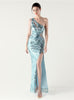 One Shoulder Mermaid Sequins Beading Prom Dress