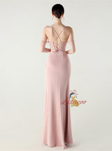 Mermaid Spaghetti Straps Beading Split Prom Dress