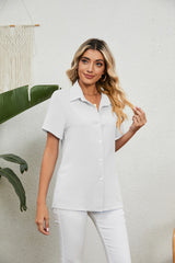 Casual Loose Short-sleeved V-neck Shirt