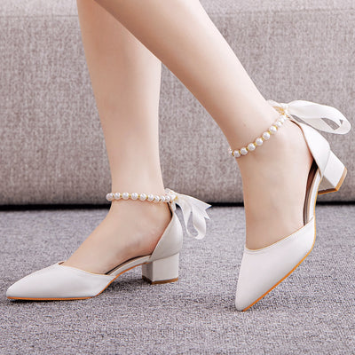 4 cm Pointed Thick Heel Sandals
