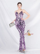 Mermaid Sequins Spaghetti Straps Prom Dress