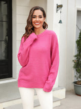 Solid Color Pullover Sweater