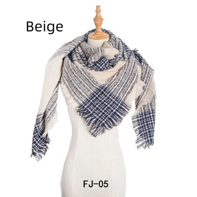 Women Large Plaid Square Scarf