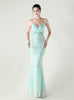Mermaid Spaghetti Straps Sequins Beading Prom Dress