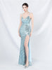 Mermaid Sequins Spaghetti Straps Split Prom Dress
