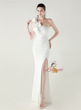 Mermaid One Shoulder Split Beading Prom Dress