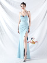 Mermaid Spaghetti Straps Split Prom Dress