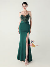 Memraid Spaghetti Straps Appliques Prom Dress