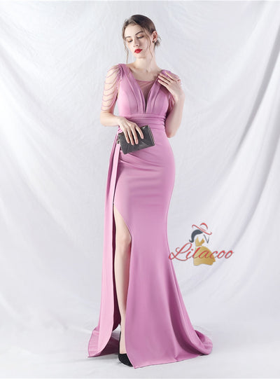 Mermaid Split Beading Prom Dress