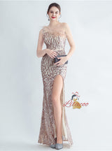 Mermaid Sequins One Shoulder Prom Dress