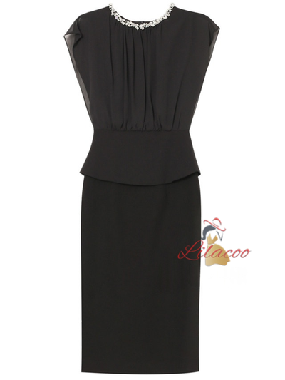 Pink Pleats Pearls Mother Of The Bride Dress