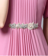 Apricot Short Sleeve Pleats Mother Of The Bride Dress