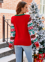 Christmas Tree Embroidered Knitted Sweater