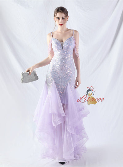 Mermaid Tulle Sequins Beading Prom Dress