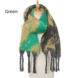 Thick Thick Fringed Five-pointed Star Color Matching Scarf
