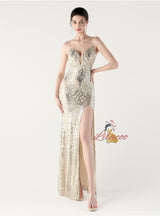 Mermaid Spaghetti Straps Split prom Dress