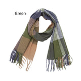 Thickened Fringed Rainbow Plaid Scarf