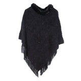 Sequined Solid Color Pullover Knitted Cloak