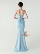 Mermaid Strapless Beading Split Prom Dress