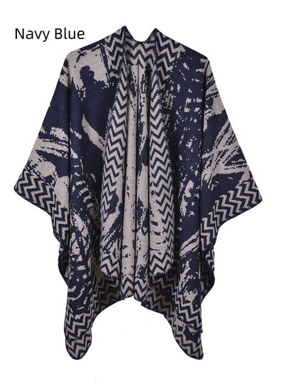 Fashion Thickened Increase Warm Split Cloak
