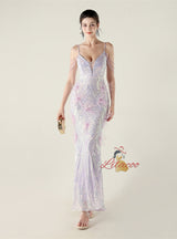 Mermaid Sequins Spaghetti Straps Prom Dress