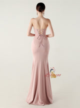 Sexy Mermaid Strapless Pleats Prom Dress