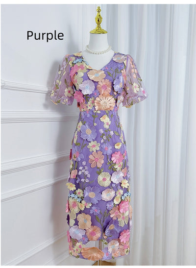 Heavy Industry Three-dimensional Flower Dress