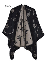 Ladies Jacquard Shawl Split Cloak