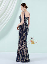 Mermaid Sequins Spaghetti Straps Prom Dress