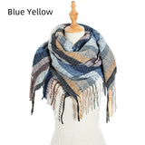 Striped Prickly Fringed Square Scarf