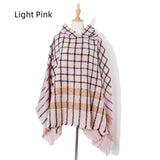 Checked Hooded Pullover Cloak