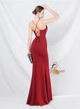 Mermaid Spaghetti Straps Beading Prom Dress