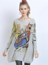 Long Sleeve Dog Print Sweater