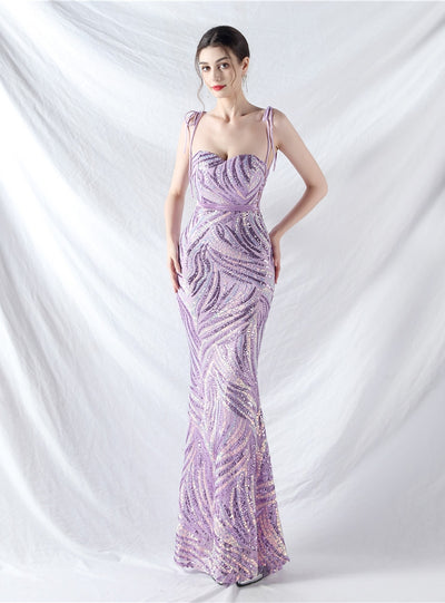 Mermaid Sequins Strapless Prom Dress