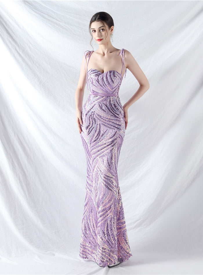 Mermaid Sequins Strapless Prom Dress