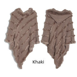 Solid Color Hooded Hooded Cape Shawl