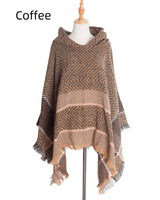 Fishbone Shawl Hooded Cape Cloak