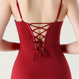 Mermaid Spaghetti Straps Appliques Prom Dress