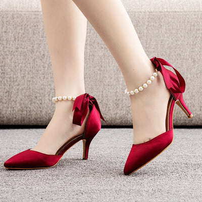 Thin-heeled Rhinestone Beaded Sandals