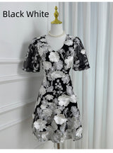 Heavy Three-dimensional Flower Slim Dress