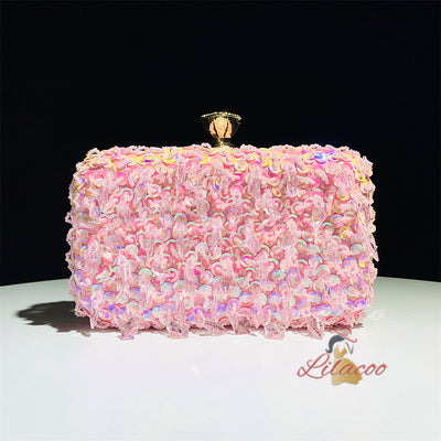 Holding Evening Double-sided Beaded Sequined Bag