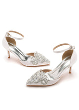 7 cm Rhinestone Pointed Stiletto Sandals