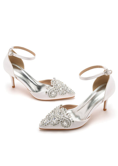7 cm Rhinestone Pointed Stiletto Sandals
