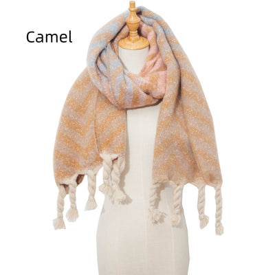 Thick Knotted Thick Braid Scarf