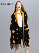 Dot Tassel Knitted Cardigan Shawl Coat