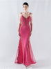 Mermaid Sequins Spaghetti Straps Appliques Prom Dress