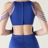 Mermaid Halter Split Beading Prom Dress