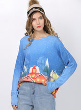 Loose Medium and Long Digital Printed Sweater