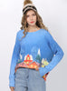 Loose Medium and Long Digital Printed Sweater
