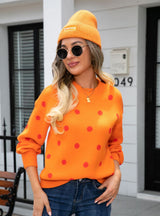 Knitwear Polka Dot Pullover Sweater